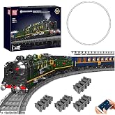 Mould King Orient Express Steam Locomotive Train Building Kit with LED Lighting, Remote/App Control Passenger Toy Block Set, Train Model with Motors and Tracks for Adults(3898 PCS)