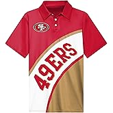 FOCO NFL Exclusive Action Curved Polyester Polo Shirt with Official Team Graphics, Moisture-Wicking Fabric, Athletic Fit
