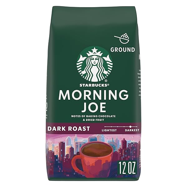 STARBUCKS GROUND COFFEE, DARK ROAST COFFEE, MORNING JOE, 100% ARABICA, 1 BAG (12 OZ)