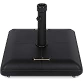 Best Choice Products 81-Pound Heavy Duty Square Concrete Rolling Outdoor Patio Umbrella Base Stand w/Locking Wheels, Handles