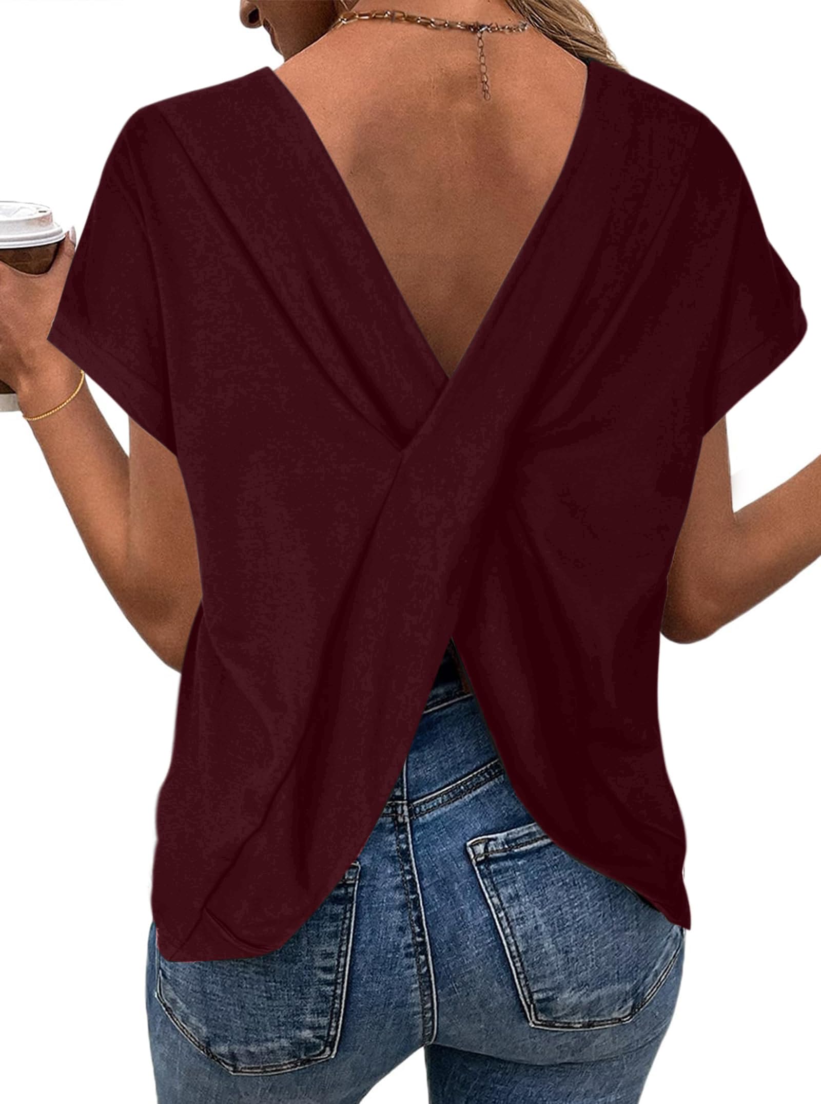 Lily Sierra Women's Batwing-Sleeved Blouse T shirt