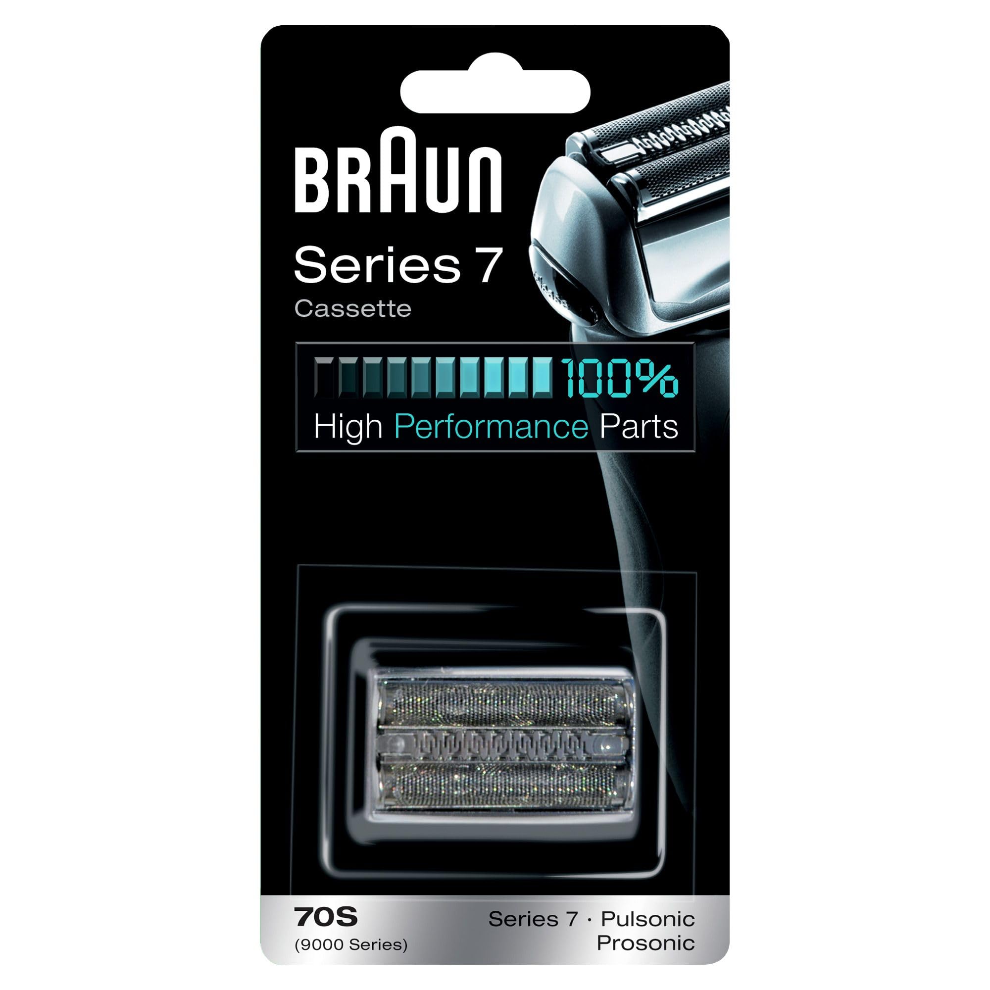 Braun Series 7 Electric Shaver Head ORIGINAL Replacement Cassette, Easily Attach Your New Shaver Head, Compatible with Generation Series 7, 70S, Silver