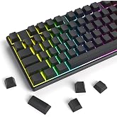 Guffercty kred Black Grey Blank Keycaps Thick PBT Cherry Profile, 129 Keys Minimalist Dolch Keycap Set with 7U Spacebar for Mechanical Keyboard(Blank Grey Black)