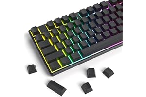 Fogruaden Thick PBT Blank Keycaps, Cherry Profile, Minimalist Grey Black, 129 Keycaps Set with 7U Spacebar, Compatible with C