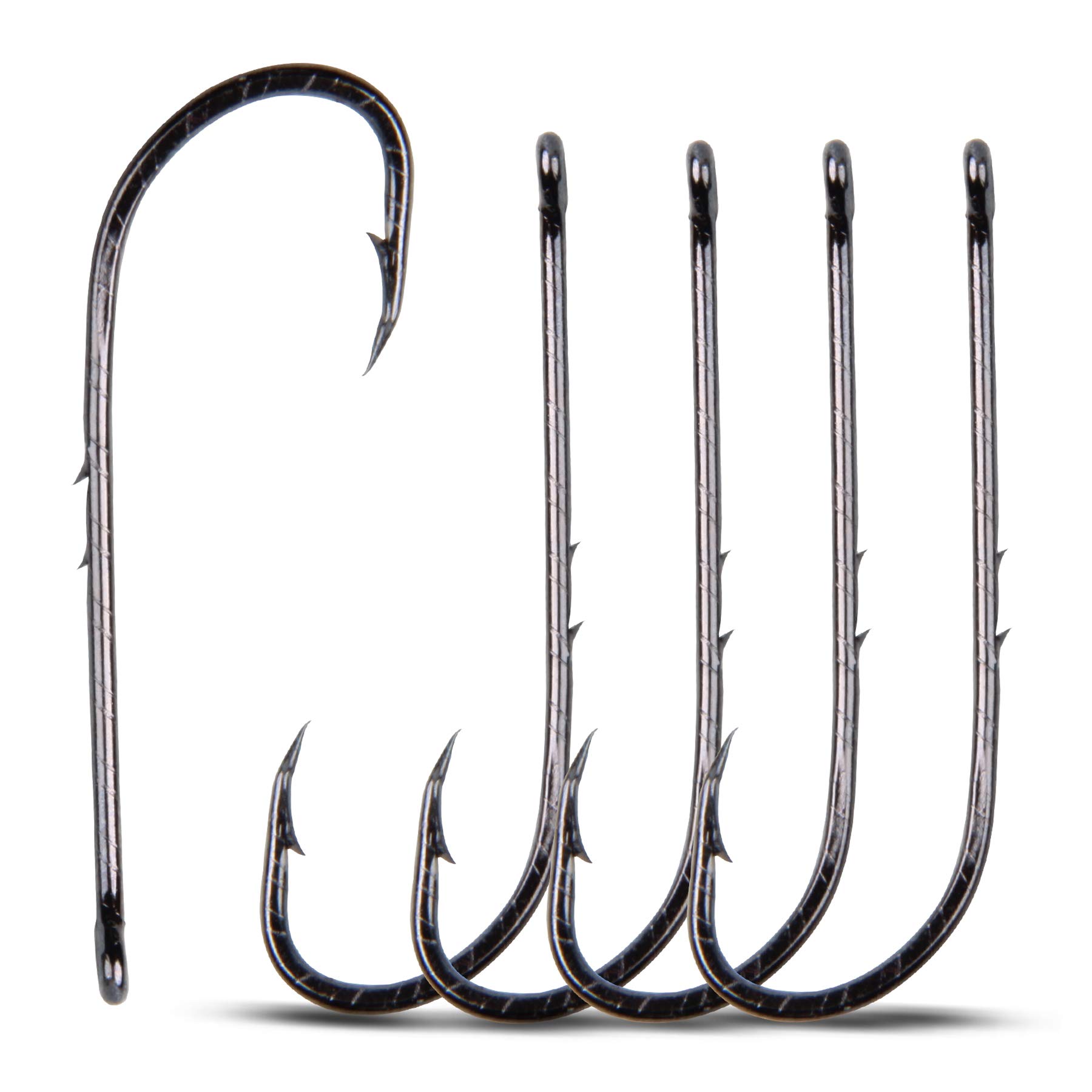 Baitholder Fishing Hooks,100pcs Barbed Shank Beak Long Shank Hooks High Carbon Steel Baith Holder Hook with 2 Barbs Bait Keep Jig Fish Hooks for Saltwater Freshwater Fishing (4#-100pcs)