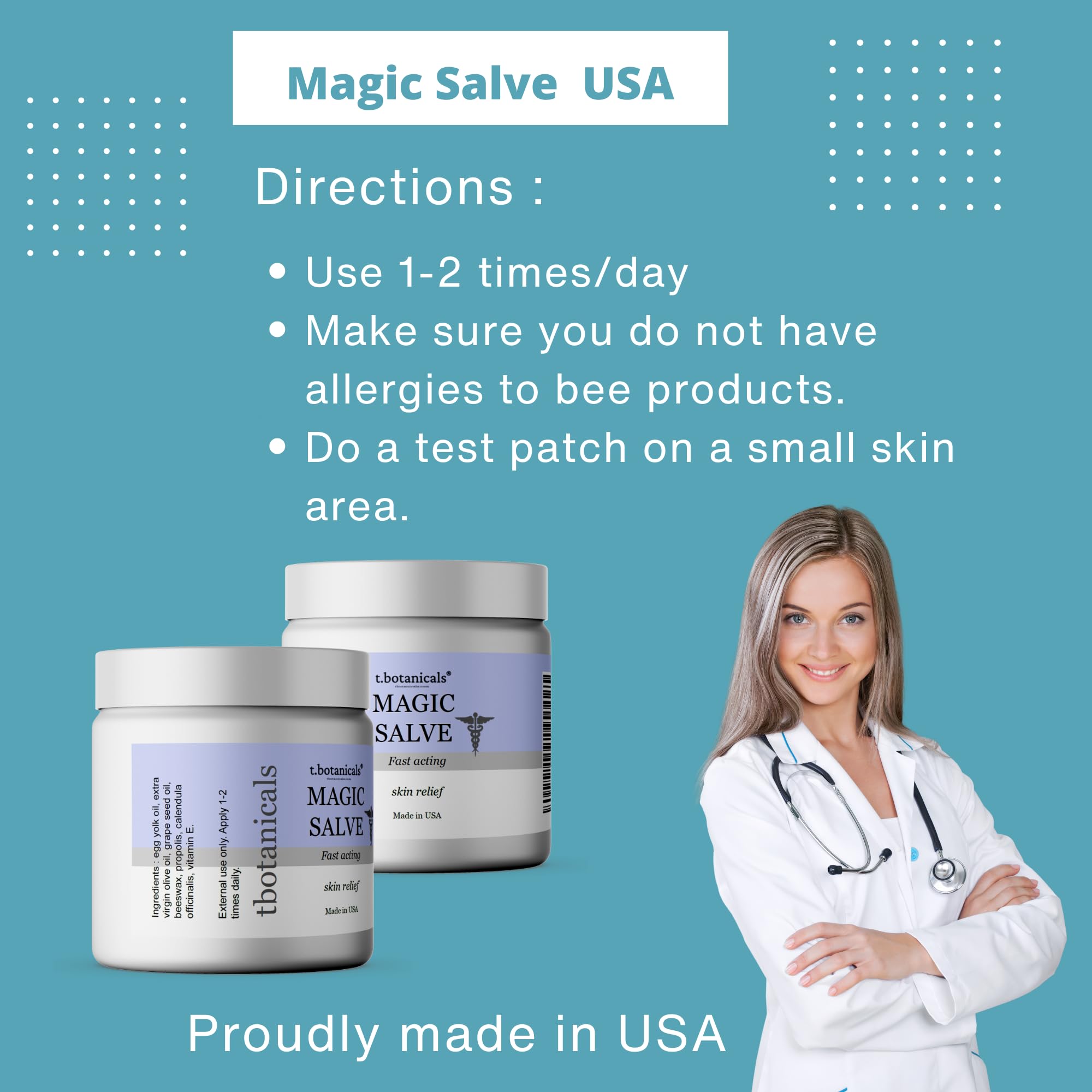 Beeswax & Propolis Magic Salve for Skin Disorders Advanced Relief with Egg Yolk Oil