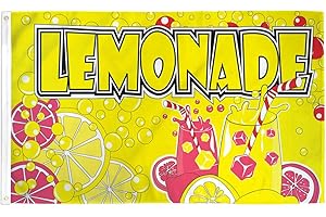 AZ FLAG - Lemonade Flag - 150x90 Cm - 100D Polyester Fresh Lemonade Banner with Two Metal Grommets - Fade Resistant - Vivid C