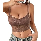 ZZSHLMY Lace Bralette for Women Sexy Bralette V Neck Camisoles Y2k Tank Going Out Slim Cami Crop Top