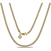 KEZEF 3mm Miami 925 Sterling Silver Chain Necklace Men - Curb Diamond Cut Cuban Link Chain Men Women in 18kt Gold, Rose Gold, Silver Necklace - Made in Italy Chains - cadenas de plata 925 para hombre