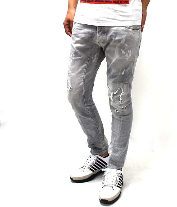 Amazon ディースクエアード Dsquared2 Tidy Biker Jean ジーンズ デニム ライトグレー Lb0412 S 852 サイズ 52 並行輸入品 ジーンズ 通販