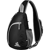 WATERFLY Crossbody Sling Bag Small Water Resistant Backpack Lightweight Shoulder Chest Daypack for Men Women Hiking Travel