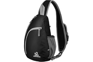 WATERFLY Crossbody Sling Bag Small Water Resistant Backpack Lightweight Shoulder Chest Daypack for Men Women Hiking Travel