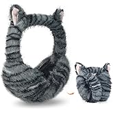 LCTWFY Adult Cat Ear Plush Earmuffs, Teen Girls Boys Winter Ear Covers, Foldable Outdoor Ear Muffs for Ear Warmer Men Women