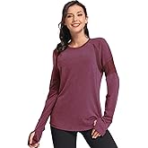 Muzniuer Womens Long Sleeve Workout Shirts-Plain Long Sleeve Tshirt for Women Yoga Sports T-Shirt Activewear with Thumb Hole