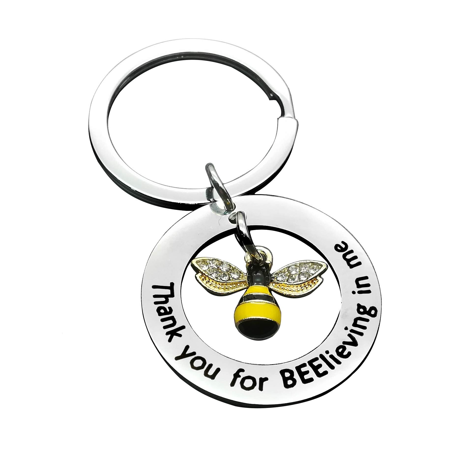 Dabihu Bumble Bee Keychain Thank You for Believing in Me Keyring Gift Appreciation Gifts for Mother Grandma Mother-in-Law Grandpa Thank You Keychain Gift for Coworkers Friends