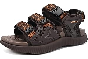 KuaiLu Mens Hiking Sandals with Arch Support Orthopedic Walking Recovery Sandals for Plantar Fasciitis Open Toe Summer Athletic Sport Comfortable Cushion Breathable Outdoor Water Sandals Size7-13