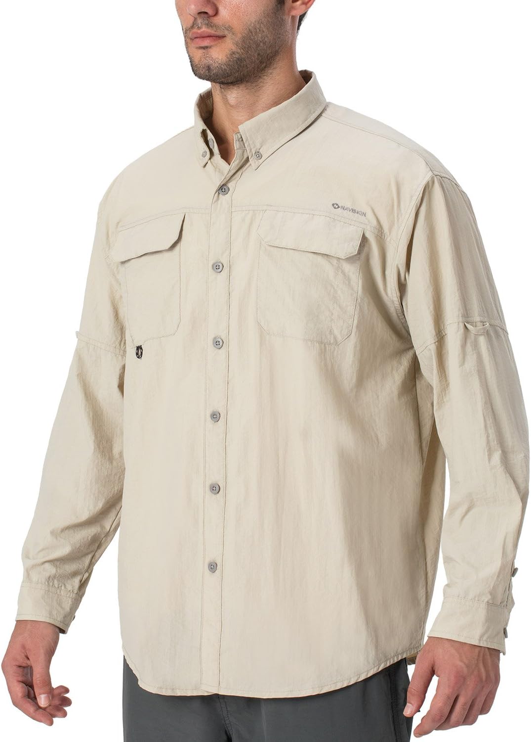 Naviskin Men's UPF 50+ Sun Protection Outdoor Long Sleeve Shirt Lightweight Quick-Dry Cooling Fishing Shirts : Clothing