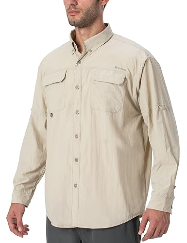 NAVISKIN Men's Sun Protection Fishing Shirts UPF 50+ Long Sleeve