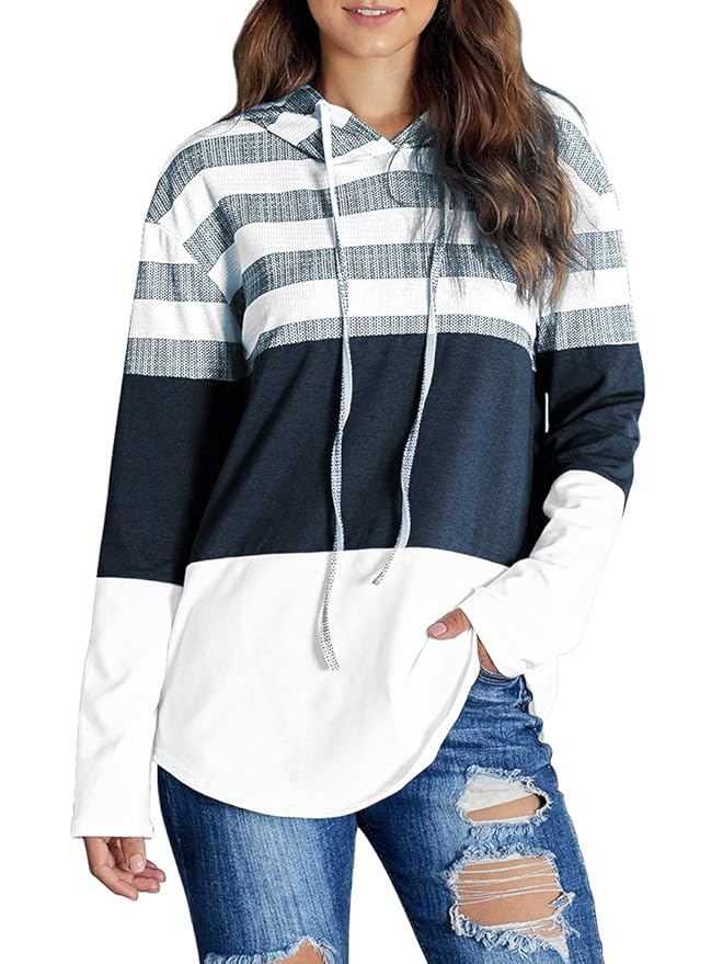 Oversized Hoodies for Women Soft Sweatshirts Loose Fit Tunics Comfy Autumn White XL