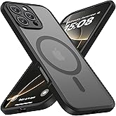 ImpactStrong Magnetic Guard for iPhone 16 Pro Case [Camera Protection] [Military Grade Drop Tested] [Compatible with MagSafe] Slim Translucent Matte Phone Case (6.3") - Black