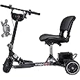 SNAPnGO Three Wheel Portable Mobility Scooter for Adults - Aircraft-Grade Aluminum, Top Speeds of 5 mph & 13-Mile Range - Folding & Foldable Scooter - Airline Approved Electric Sit Down Scooter