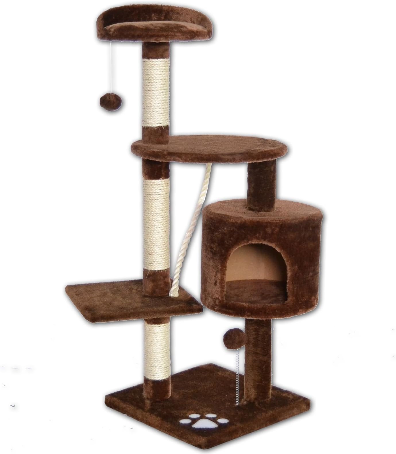 Cat Tree with Scratching Post Pet Toy Cats Playground Scratching Post in Natural Sisal Rubik 30061