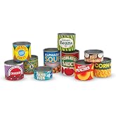 Melissa &amp; Doug Let's Play House, 10 Grocery Cans with Removable Lids, Toy Food &amp; Play Kitchen Accessories, Preschool Learning Toys for Girls &amp; Boys 3+