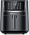 TaoTronics Air Fryer, Large XL 6 Quart 1750W Oven with Touch Control Panel, 11 Preset Menus and 50 Recipes for Roast, Preheat, Bake, Nonstick Easy Clean, Auto Shut Off, Black