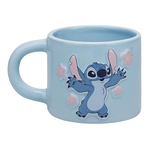 Paladone Disney Lilo & Stitch Mug, Pastel Blue Officially Licensed 400ml Large Ceramic Coffee Cup for Tea & Hot Chocolate, Pop Culture Merchandise for Movie Fans