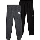 AEROPOSTALE Boys Sweatpants - 2 Pack Performance Fleece Boys Joggers with Side Pockets - Cozy Athletic Kids Pants (Size 8-16)