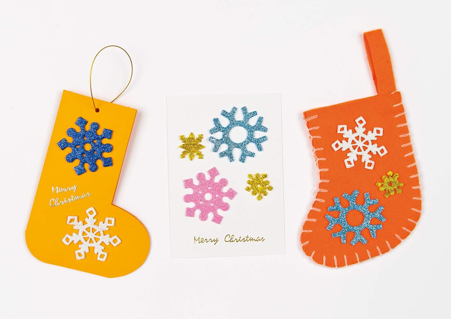 Baker Ross EX5984 Snowflake Glitter Foam Stickers for Kids' Winter Crafts and Art Projects, Cards, Party Bags - Image 4
