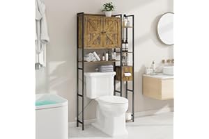 Befrases Over The Toilet Storage Cabinet with 2 Doors Storage Cabinet, Toilet Paper Storage Cabinet with Multi Layer Shelves & Waterproof Feet Pad Suitable for Bathroom, Laundry Room, Small Spaces