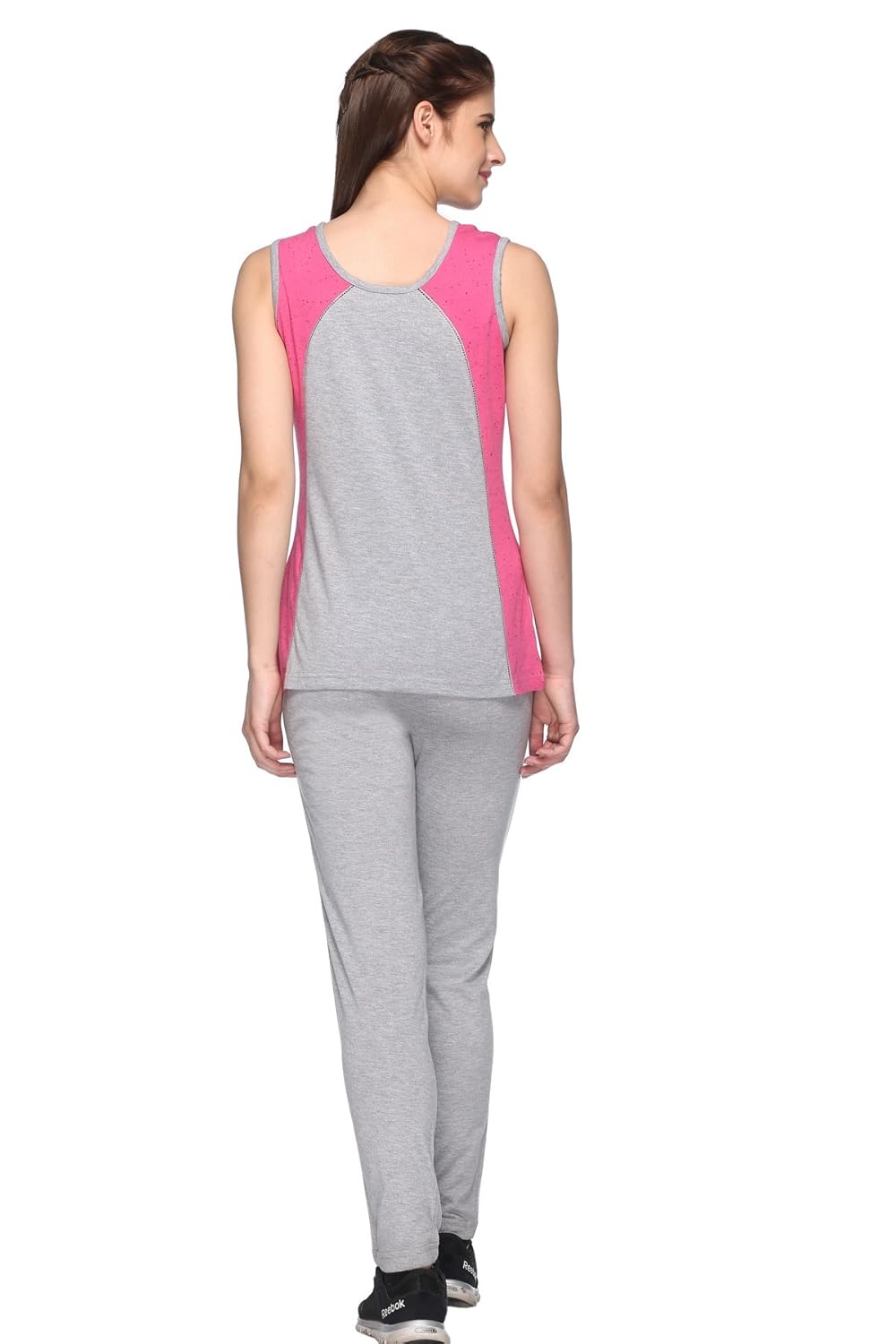 ex10sive women's round neck sleeveless cotton blended active wear setsummer wear