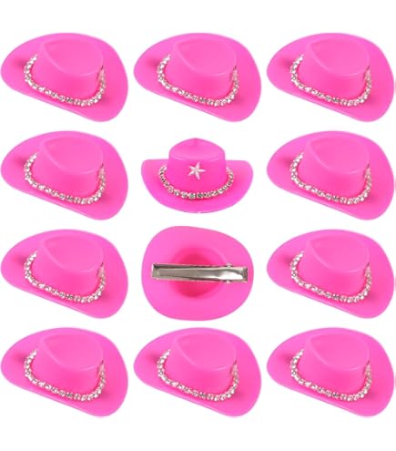 Amazon.com : ASUNFO 12 Pcs Mini Cowgirl Hats Cowboy Hat Hair  display picture 3