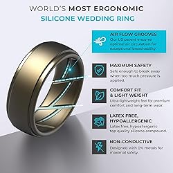 ThunderFit Men's Silicone Rings 10mm Wide 2.5mm