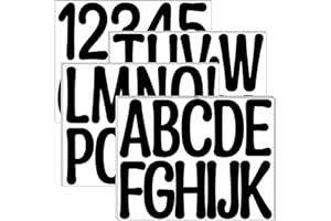 STICEARD 135PCS Letter Stickers Large 12 Sheets Alphabet Number Stickers Waterproof Self-Adhesive Vinyl Letters for Bulletin Board Poster Board Mailbox Crafts Classroom Home School Project Decor(Black, 3 Inch)