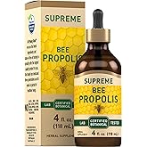 Piping Rock Bee Propolis Extract Tincture | 4 Fl Oz | Certified Botanical Liquid Drops | Non-GMO, Gluten Free Supplement