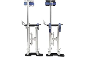 GESEXI Drywall Stilts 18-30 inch Adjustable Aluminum Tool Stilts with Knee Pads for Painting, Cleaning, Walking-Silver