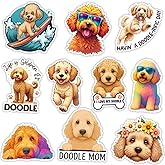 MAIANEY | Funny Doodle Dog Stickers, Set of 10-3 in, Cute Labradoodle Goldendoodle Vinyl Decals for Dog Lovers – Waterproof Aesthetic Doodle Mom Stickers for Laptop, Water Bottle, Scrapbook, Gift