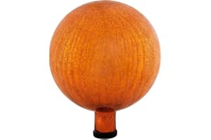 Achla Designs 10-Inch Crackle Gazing Globe Ball, Mandarin
