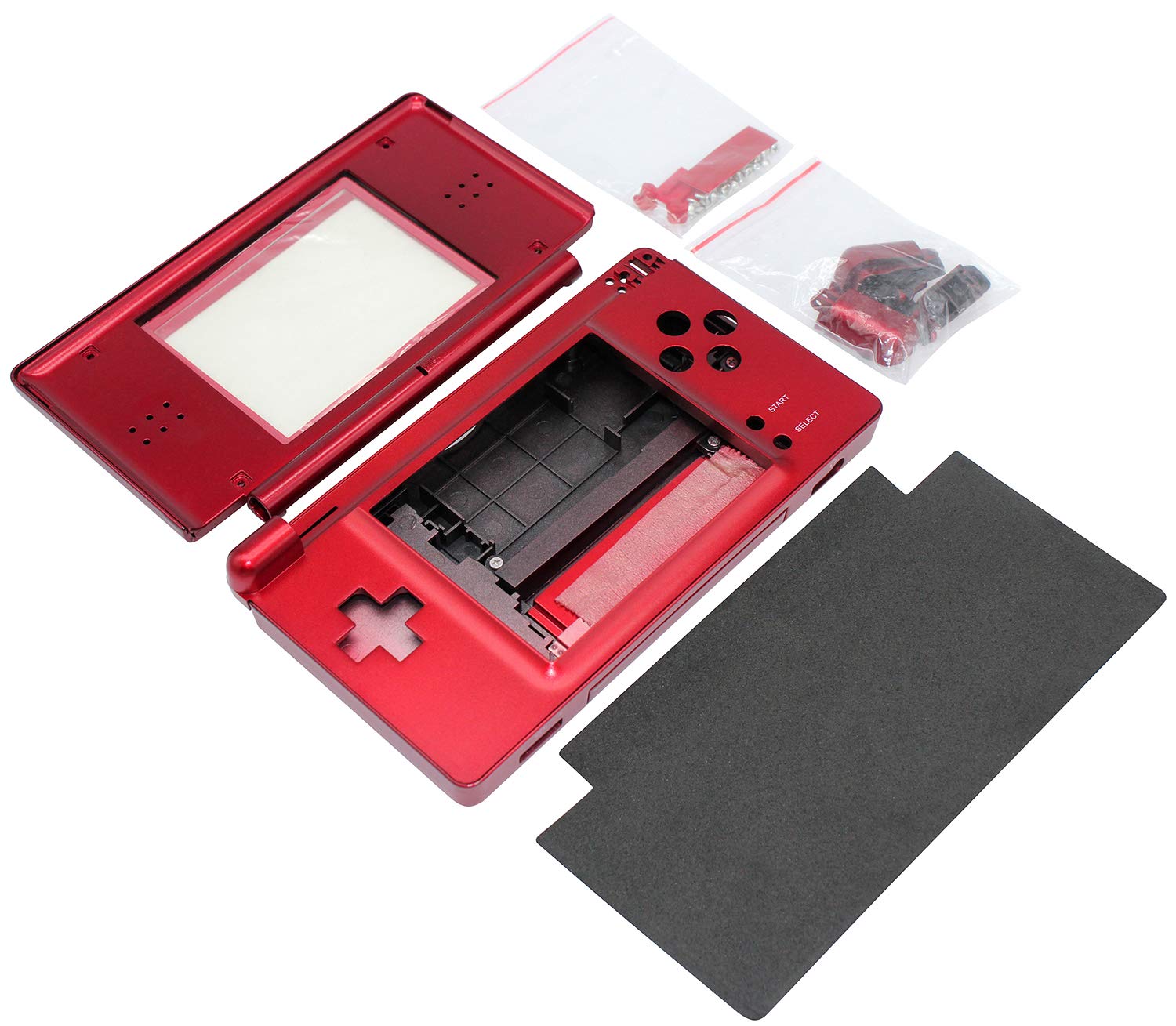 OSTENT Full Repair Parts Replacement Housing Shell Case Kit for Nintendo DS Lite NDSL Color Red