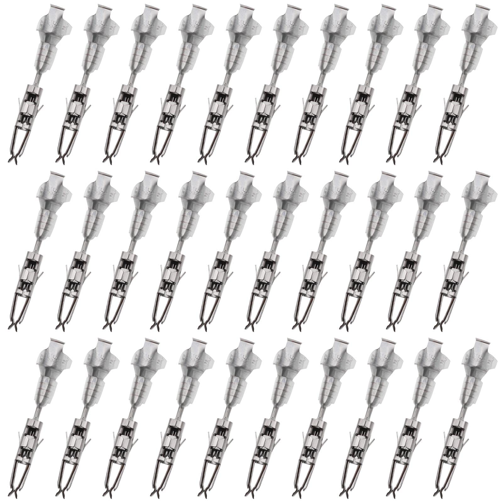 SG Store 30Pcs Mini ISO Contact Micro Timer Crimp Female Micro Timer Crimp Contact for 0,50mm² - 1,00mm² Cable Cross-section 17-20AWG Wire Diameter Silver