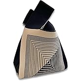 XnxnzhHo Women's Knit Wrist Bag, Fashionable and Minimalist Small Handbag, Portable Canvas Bag, Suitable for Shopping, Work