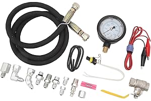 KIMISS High Pressure Oil System IPR Air Test Fitting Tool Kit with Gauge, for FORD 6.0L 7.3L HPOP Leak Tester, Replacement Oi