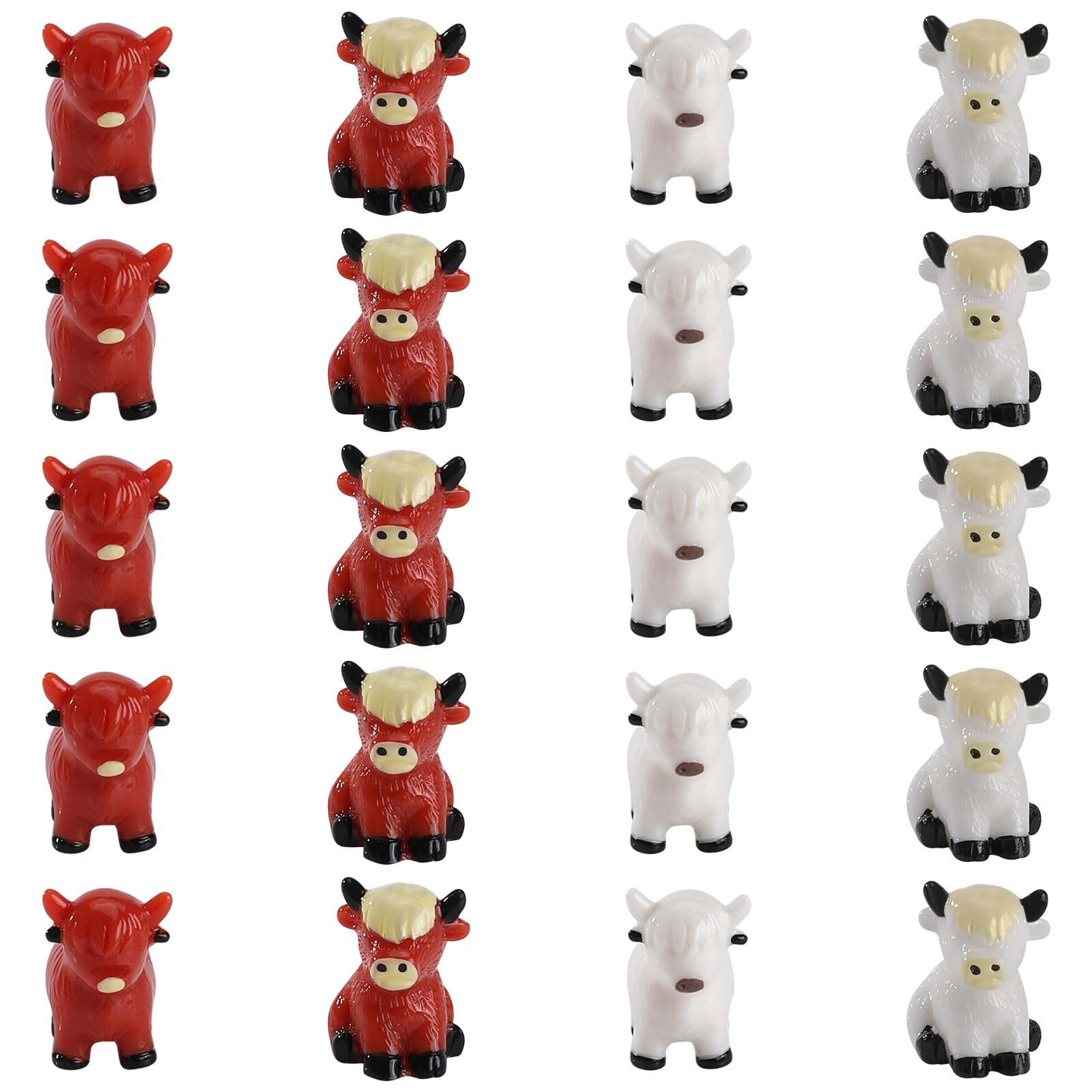WEWAYSMILE 20pcs Mini Cow Figurines, Tiny Miniature Resin Cows for Landscape, Dollhouse, DIY Craft, Cake Topper, Garden Decorations