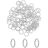 UNICRAFTABLE 100pcs 304 Stainless Steel Close but Unsoldered Jump Rings Open Jump Rings Twisted Connector Rings for Necklace DIY Jewelry Making 12x1.5mm
