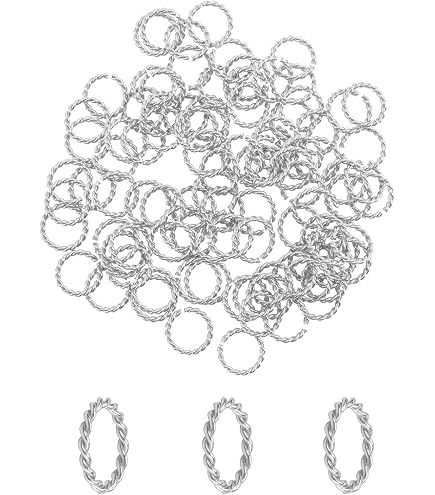 15 Pcs 10mm Bali Twisted Closed Jump Ring Oxidized Silver Plated