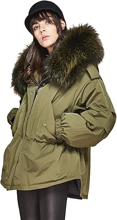 real raccoon fur hooded coat