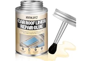 WANJAO Car Headliner Adhesive, Upholstery Glue for Cars Headliner Repair Glue Flexible Car Roof Liner Adhesive with Brush for Automotive interiors, Fabric, Leather, 150ML