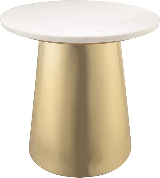 Amazon Com Tov Furniture Bleeker Modern Marble Side Table 20 Gold White Furniture Decor
